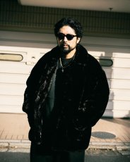 画像6: COOTIE PRODUCTIONS/Faux Fur Car Coat（Black）［フェイクファーカーコート-24秋冬］ (6)