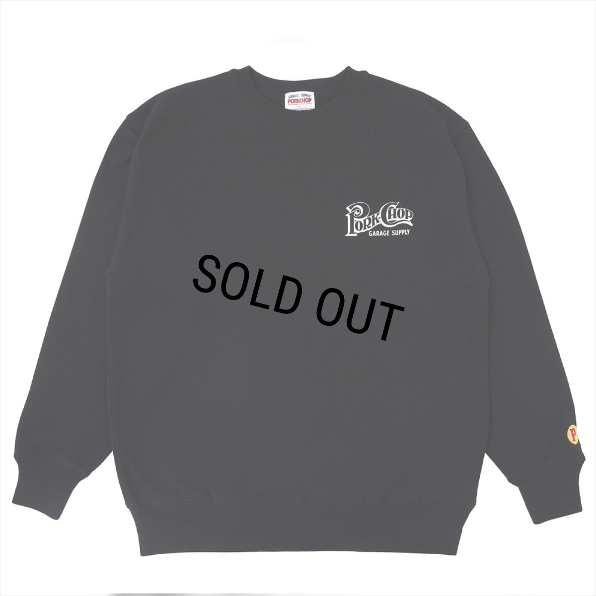 画像2: PORKCHOP/SQUARE LOGO SWEAT（BLACK）［クルーネックスウェット-24秋冬］ (2)