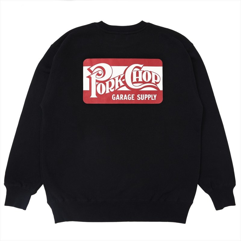 画像2: PORKCHOP/SQUARE LOGO SWEAT（BLACK）［クルーネックスウェット-24秋冬］