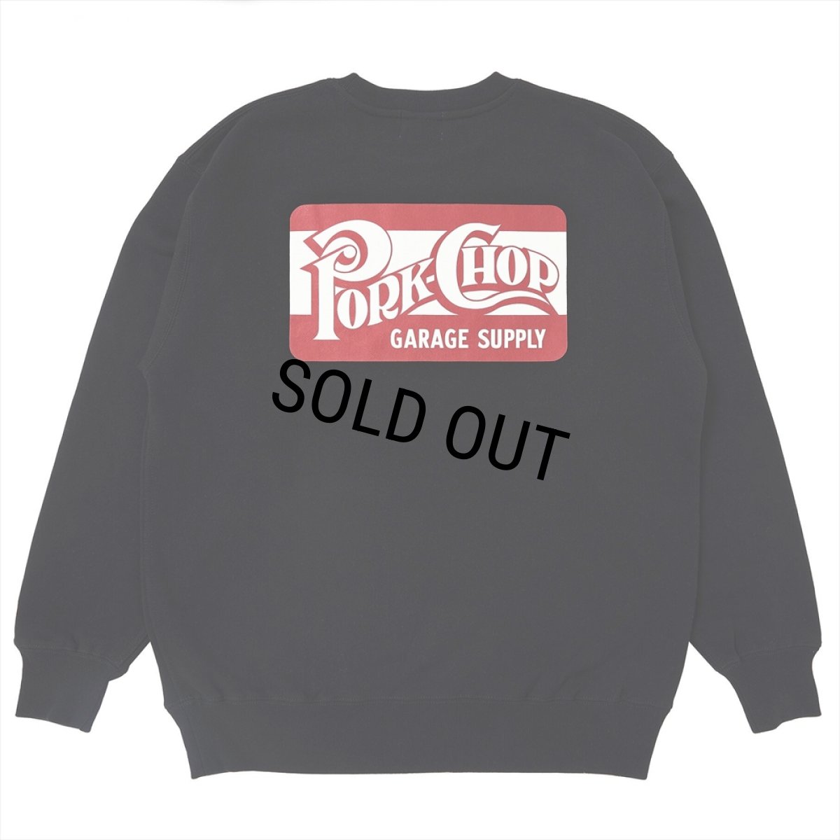 画像1: PORKCHOP/SQUARE LOGO SWEAT（BLACK）［クルーネックスウェット-24秋冬］ (1)