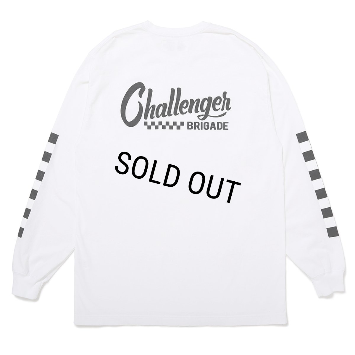 画像1: CHALLENGER/L/S CHECKER TEE（WHITE）［プリント長袖T-25春夏］ (1)