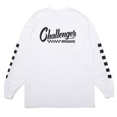 画像1: CHALLENGER/L/S CHECKER TEE（WHITE）［プリント長袖T-25春夏］ (1)