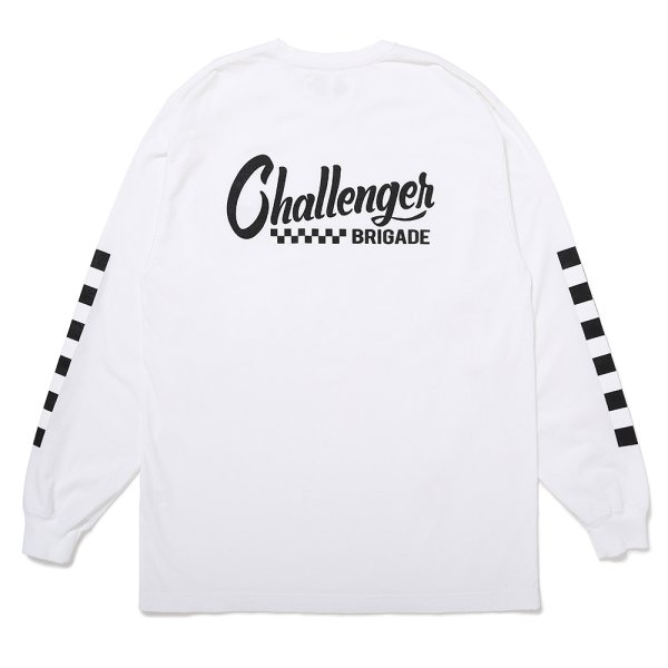 画像1: CHALLENGER/L/S CHECKER TEE（WHITE）［プリント長袖T-25春夏］