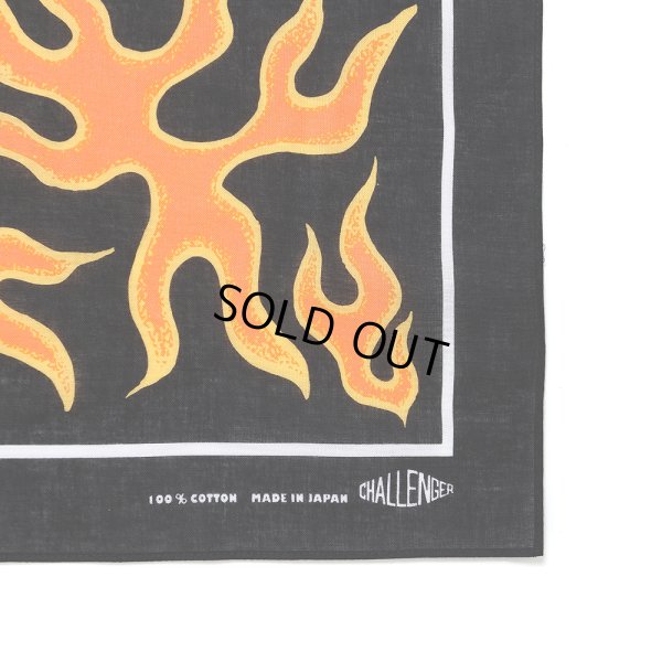 画像2: CHALLENGER/FIRE BANDANA（BLACK）［ファイヤーバンダナ-25春夏］