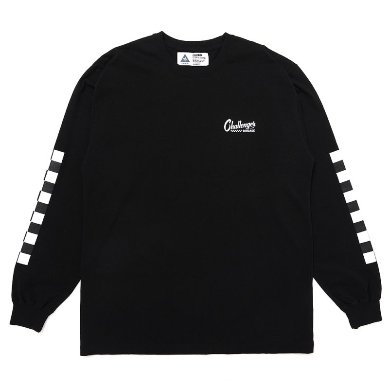 画像1: CHALLENGER/L/S CHECKER TEE（BLACK）［プリント長袖T-25春夏］