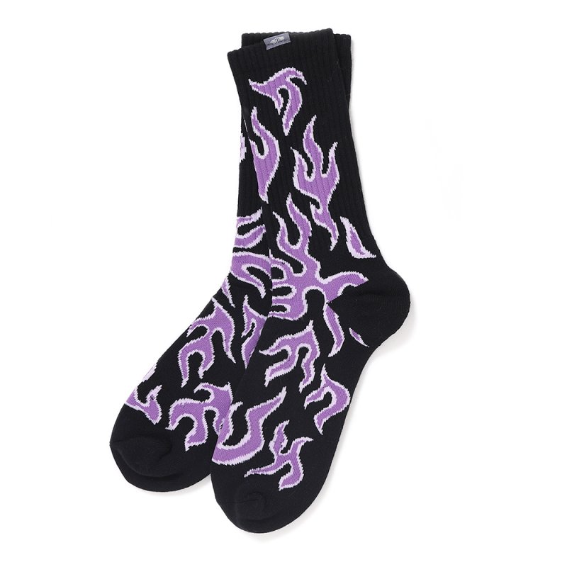 画像1: CHALLENGER/FIRE SOCKS（PURPLE/BLACK）［ファイヤーソックス-25春夏］