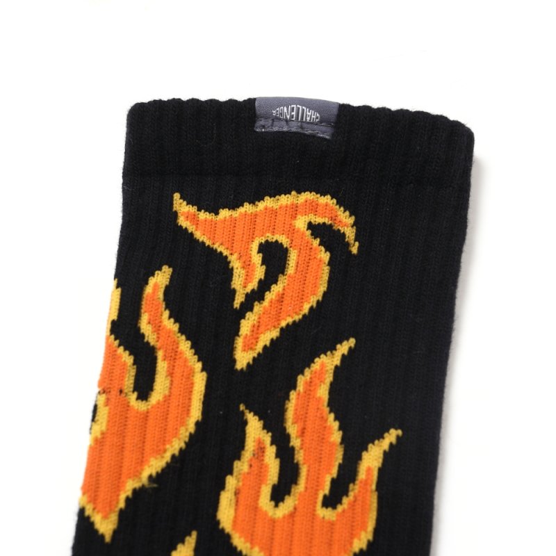画像2: CHALLENGER/FIRE SOCKS（ORANGE/BLACK）［ファイヤーソックス-25春夏］