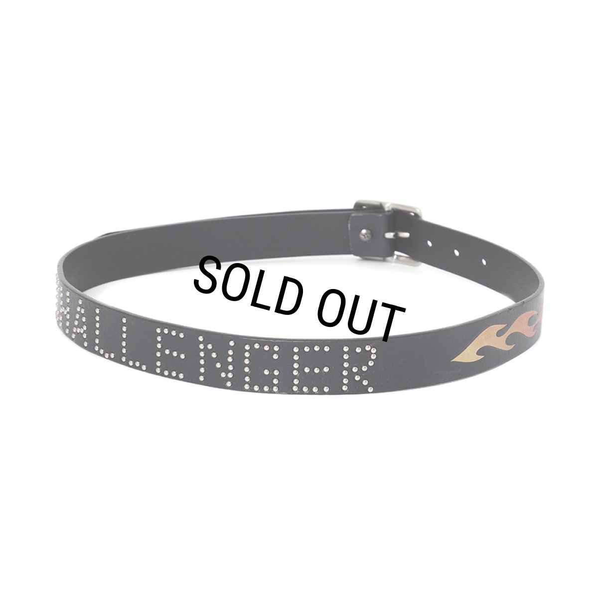 画像1: CHALLENGER/FIRE LEATHER BELT（BLACK）［ファイヤーレザーベルト-25春夏］ (1)