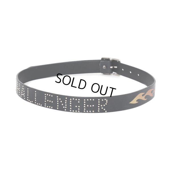 画像1: CHALLENGER/FIRE LEATHER BELT（BLACK）［ファイヤーレザーベルト-25春夏］