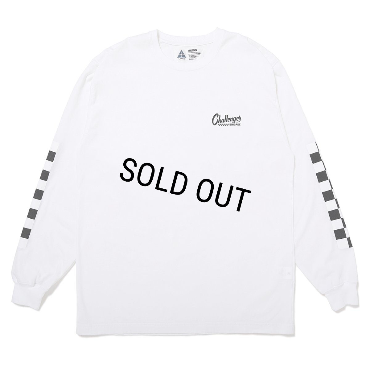 画像2: CHALLENGER/L/S CHECKER TEE（WHITE）［プリント長袖T-25春夏］ (2)