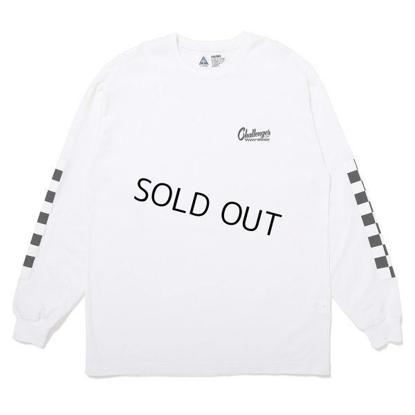 画像2: CHALLENGER/L/S CHECKER TEE（WHITE）［プリント長袖T-25春夏］