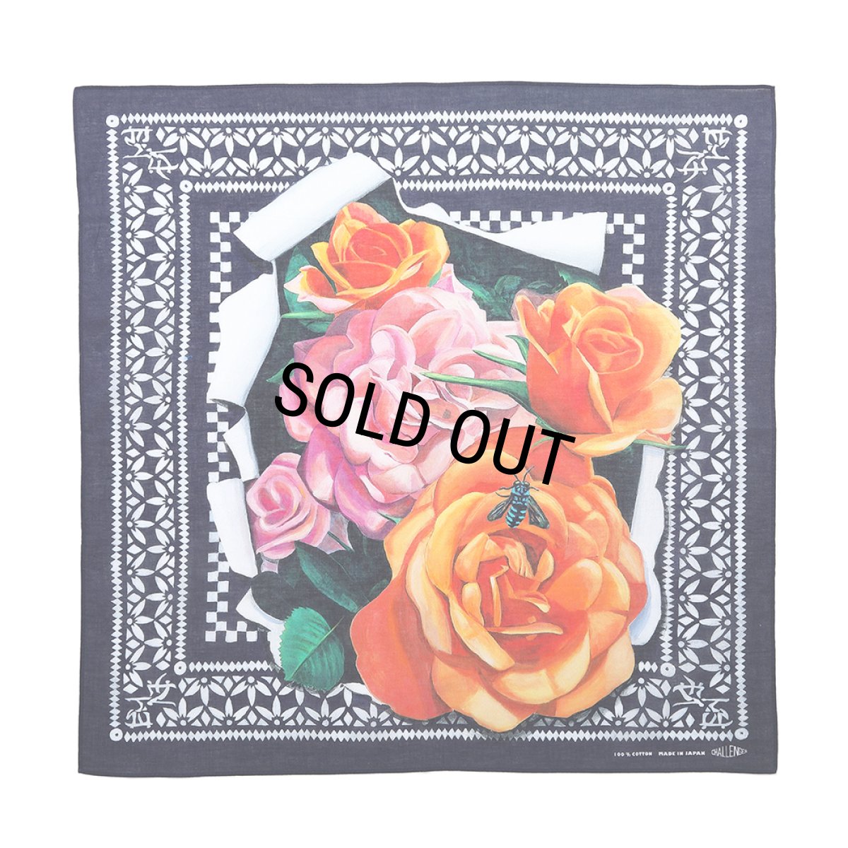 画像1: CHALLENGER/FLOWER BANDANA（NAVY）［フラワーバンダナ-25春夏］ (1)