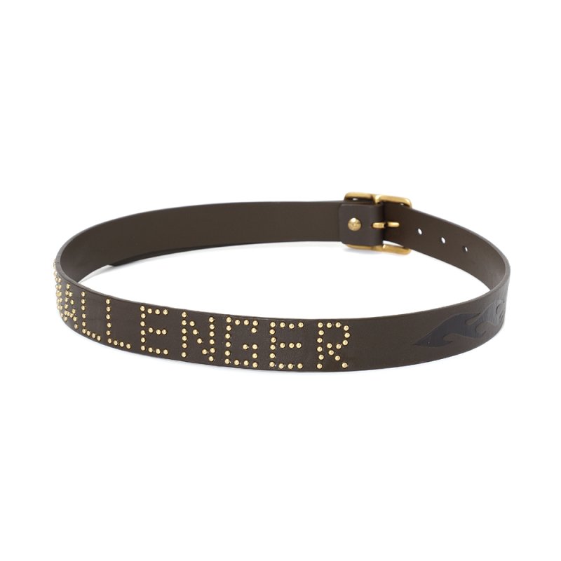 画像2: CHALLENGER/FIRE LEATHER BELT（BROWN）［ファイヤーレザーベルト-25春夏］