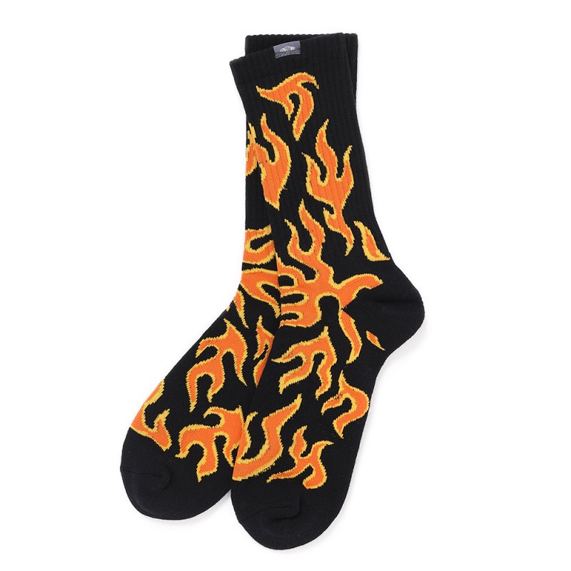 画像1: CHALLENGER/FIRE SOCKS（ORANGE/BLACK）［ファイヤーソックス-25春夏］