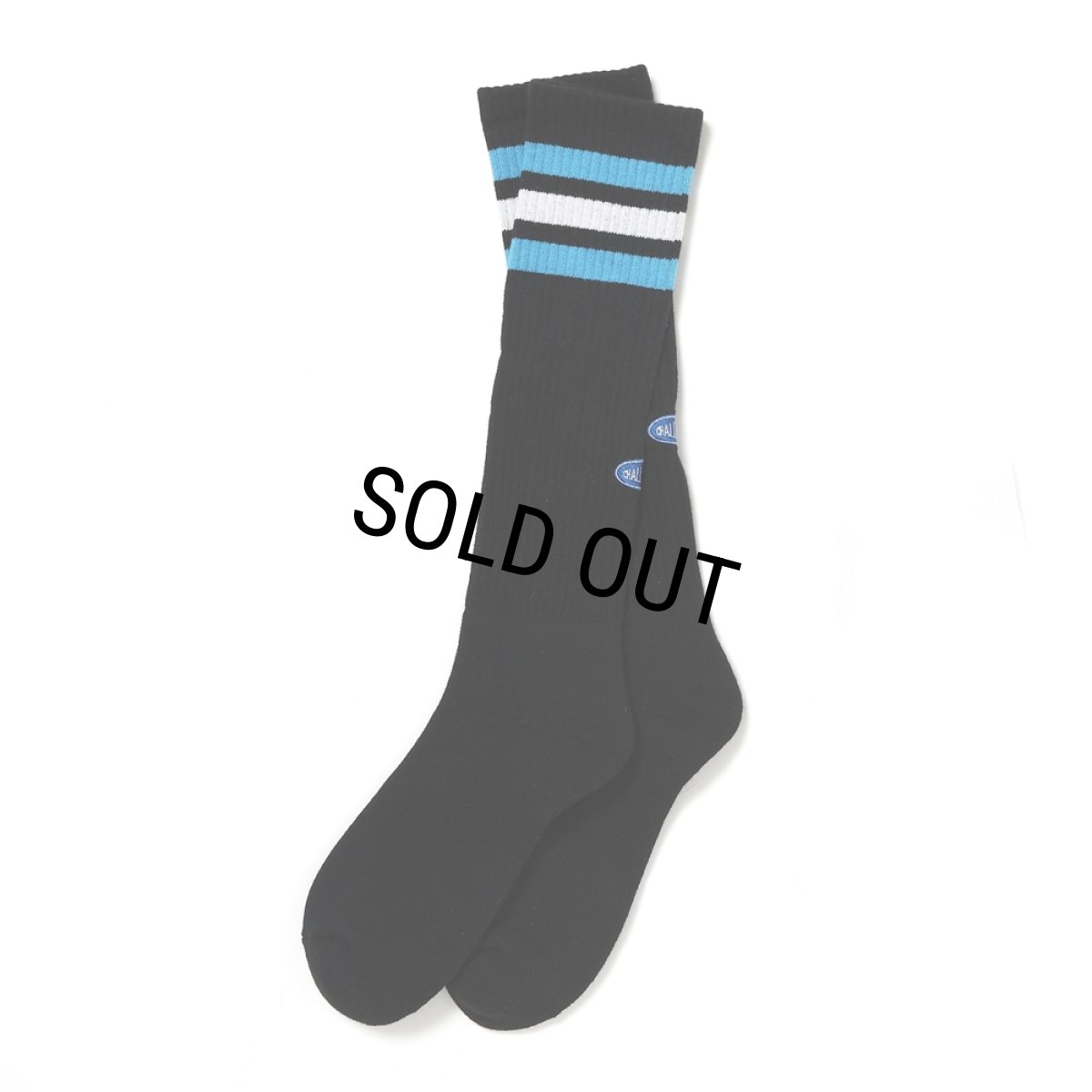 画像1: CHALLENGER/LINE SOCKS（BLACK）［ラインソックス-25春夏］ (1)