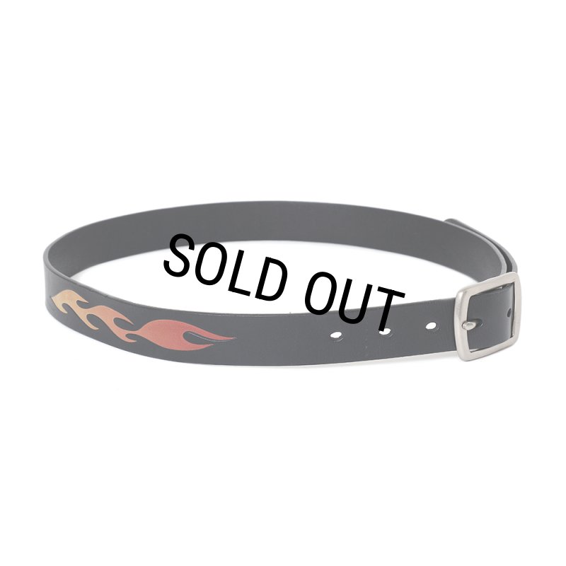 CHALLENGER/FIRE LEATHER BELT（BLACK）［ファイヤーレザーベルト-25春