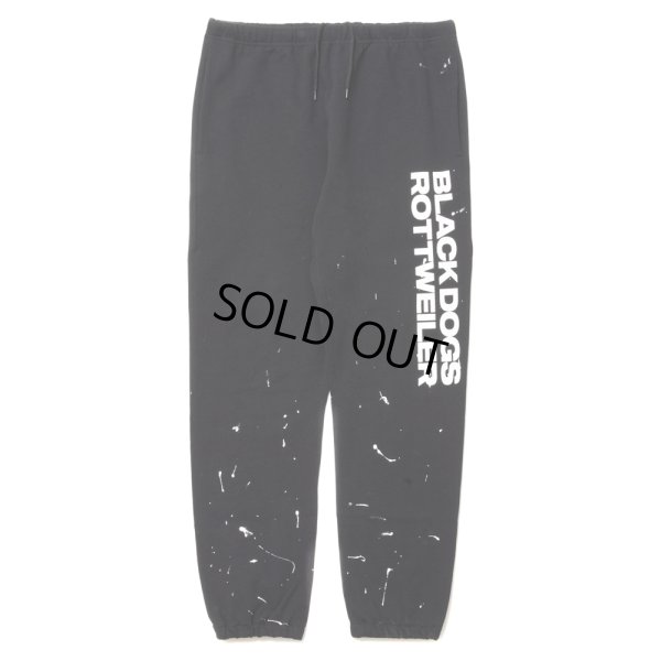 画像1: 【30%OFF】ROTTWEILER/R.W PAINTED SWEAT PANTS（BLACK）［ペイント加工スウェットパンツ-24春夏］