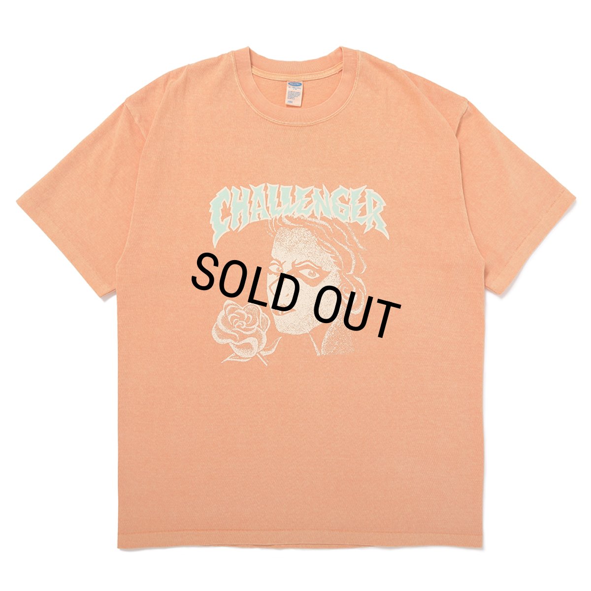 画像1: CHALLENGER/PUNK GIRL TEE（LT ORANGE）［ピグメント染めプリントT-25春夏］ (1)