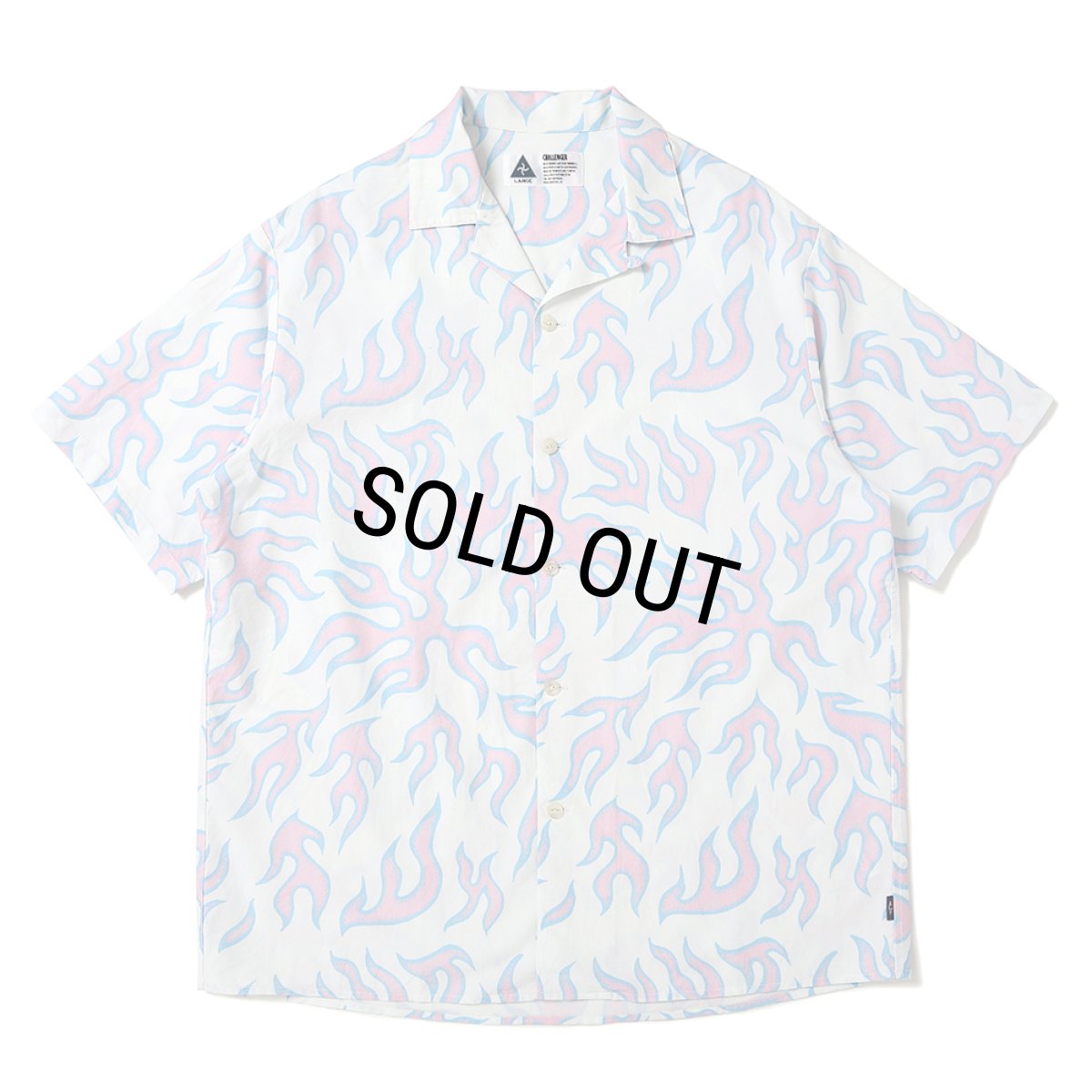 画像1: CHALLENGER/S/S FIRE SHIRT（LT PINK/WHITE）［ファイヤーシャツ-25春夏］ (1)