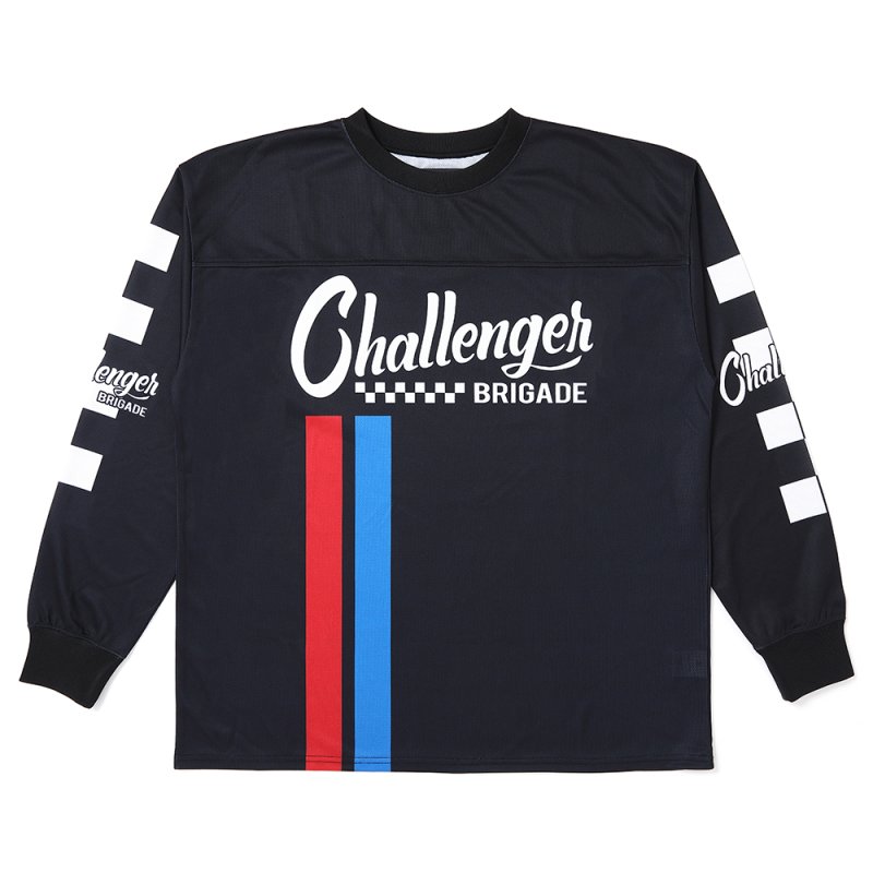 画像1: CHALLENGER/L/S RACING TEE（BLACK）［レーシング長袖T-25春夏］