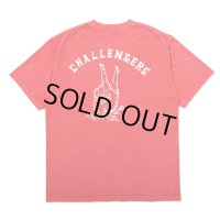 CHALLENGER/PIGMENT PEACE TEE（LT CHERRY）［ピグメント染めプリントT-25春夏］