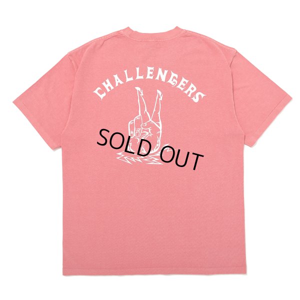 画像1: CHALLENGER/PIGMENT PEACE TEE（LT CHERRY）［ピグメント染めプリントT-25春夏］