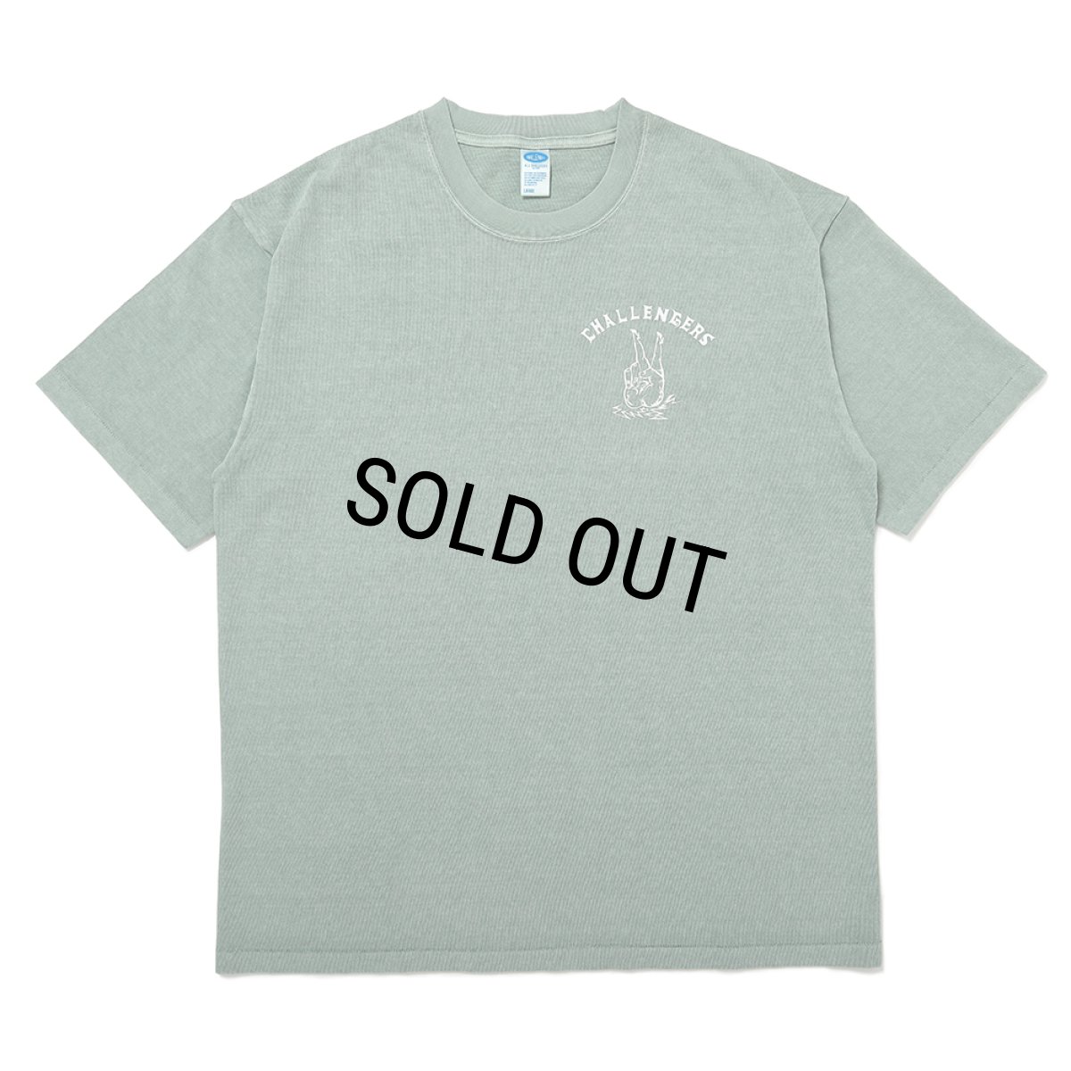 画像2: CHALLENGER/PIGMENT PEACE TEE（MINT）［ピグメント染めプリントT-25春夏］ (2)