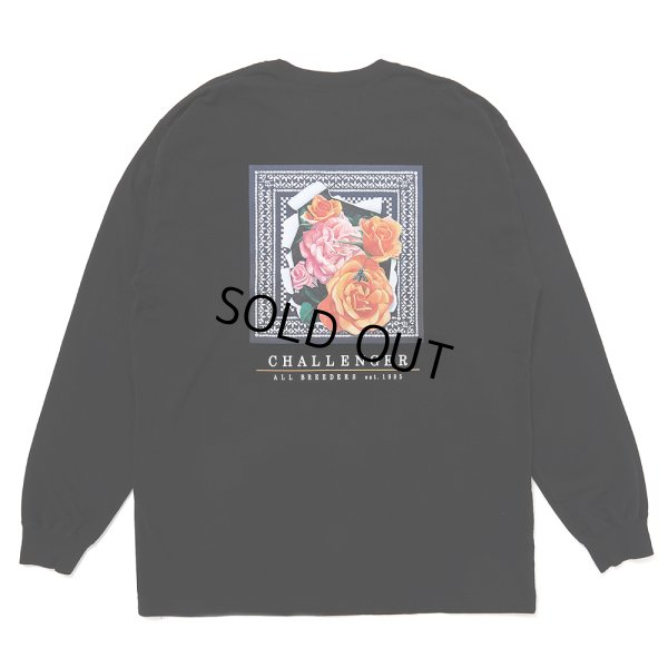 画像1: CHALLENGER/L/S ROSE BANDANA TEE（BLACK）［プリント長袖T-25春夏］