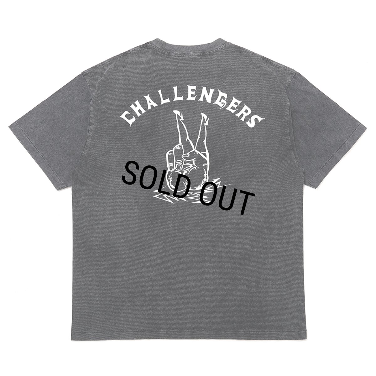 画像1: CHALLENGER/PIGMENT PEACE TEE（PEPPER BLACK）［ピグメント染めプリントT-25春夏］ (1)