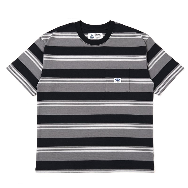 画像1: CHALLENGER/S/S BORDER TEE（GRAY/BLACK）［ボーダーT-25春夏］