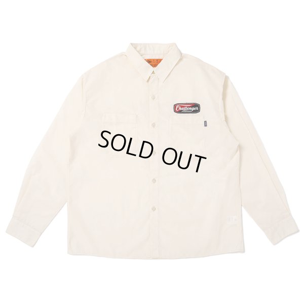 画像1: CHALLENGER/L/S PATCHED WORK SHIRT（IVORY）［パッチドワークシャツ-25春夏］