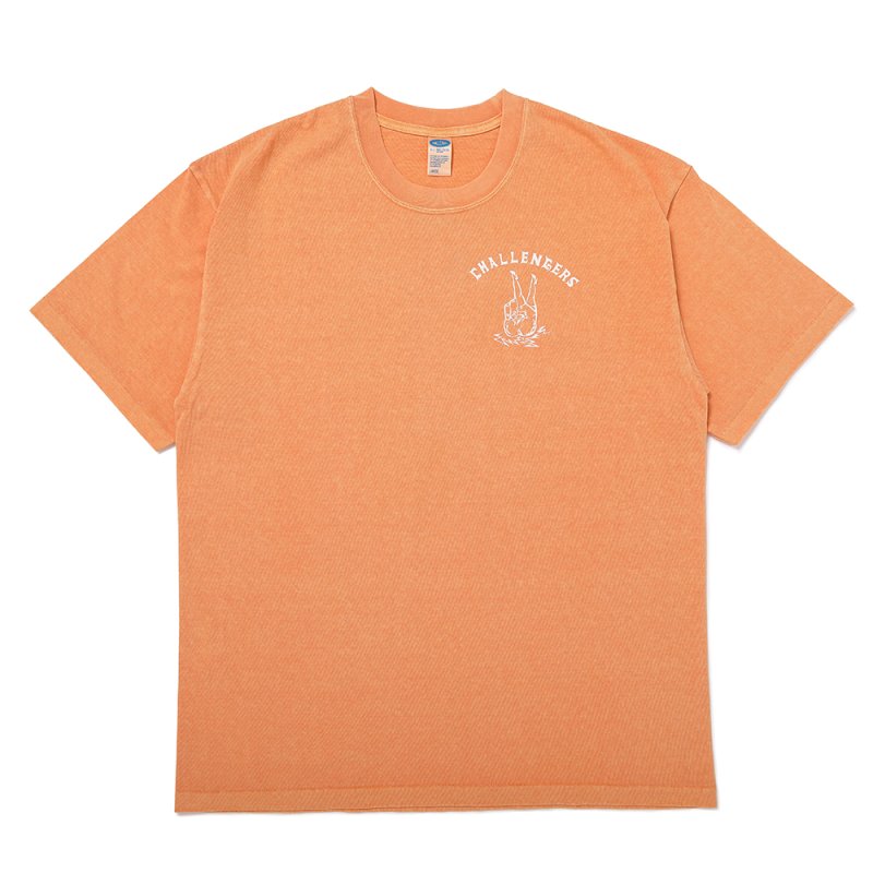 画像1: CHALLENGER/PIGMENT PEACE TEE（LT ORANGE）［ピグメント染めプリントT-25春夏］