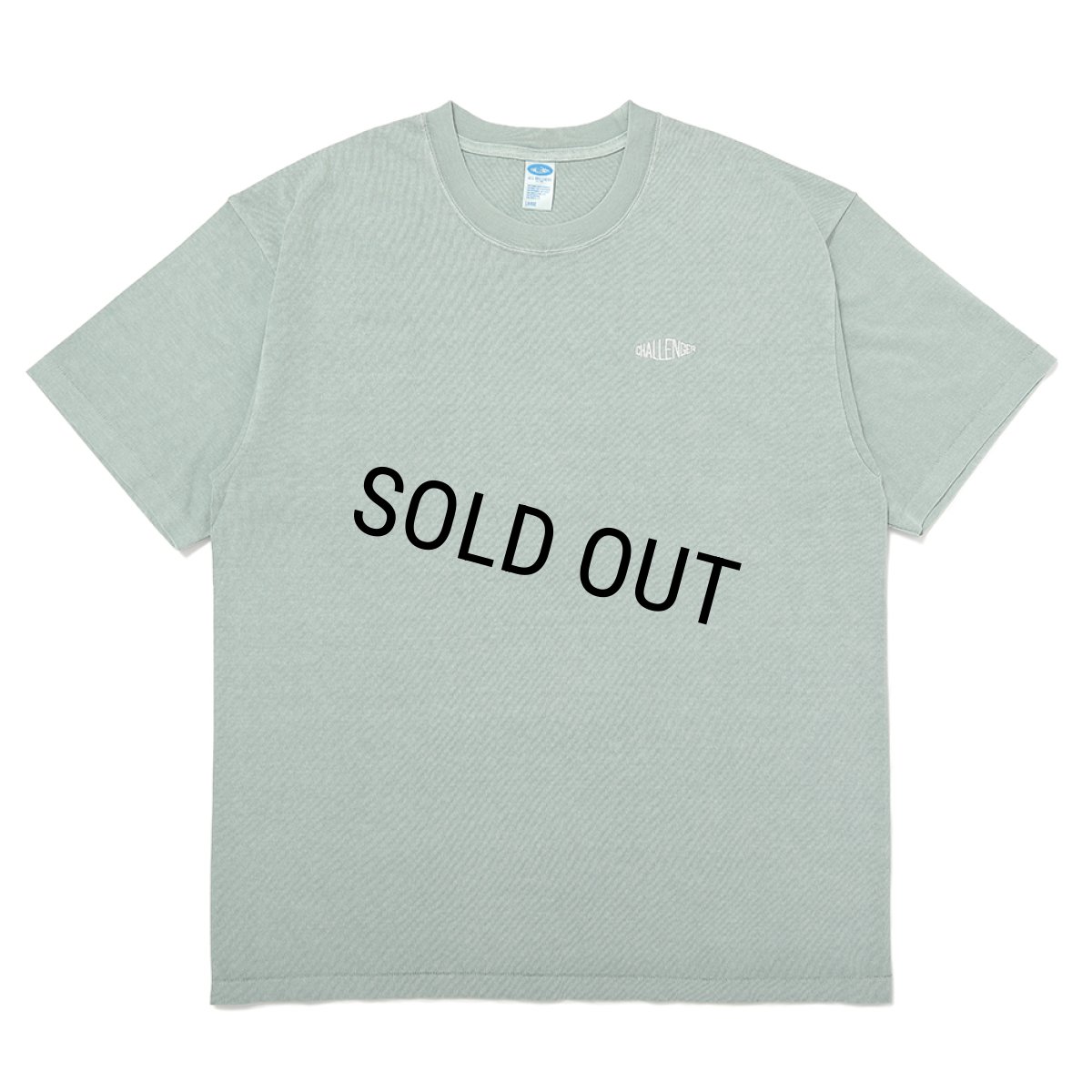 画像1: CHALLENGER/PIGMENT LOGO TEE（MINT）［ピグメント染め刺繍T-25春夏］ (1)
