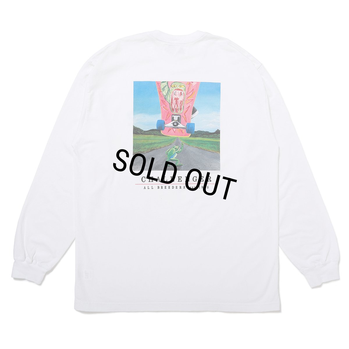 画像1: CHALLENGER/L/S FROG TEE（WHITE）［プリント長袖T-25春夏］ (1)