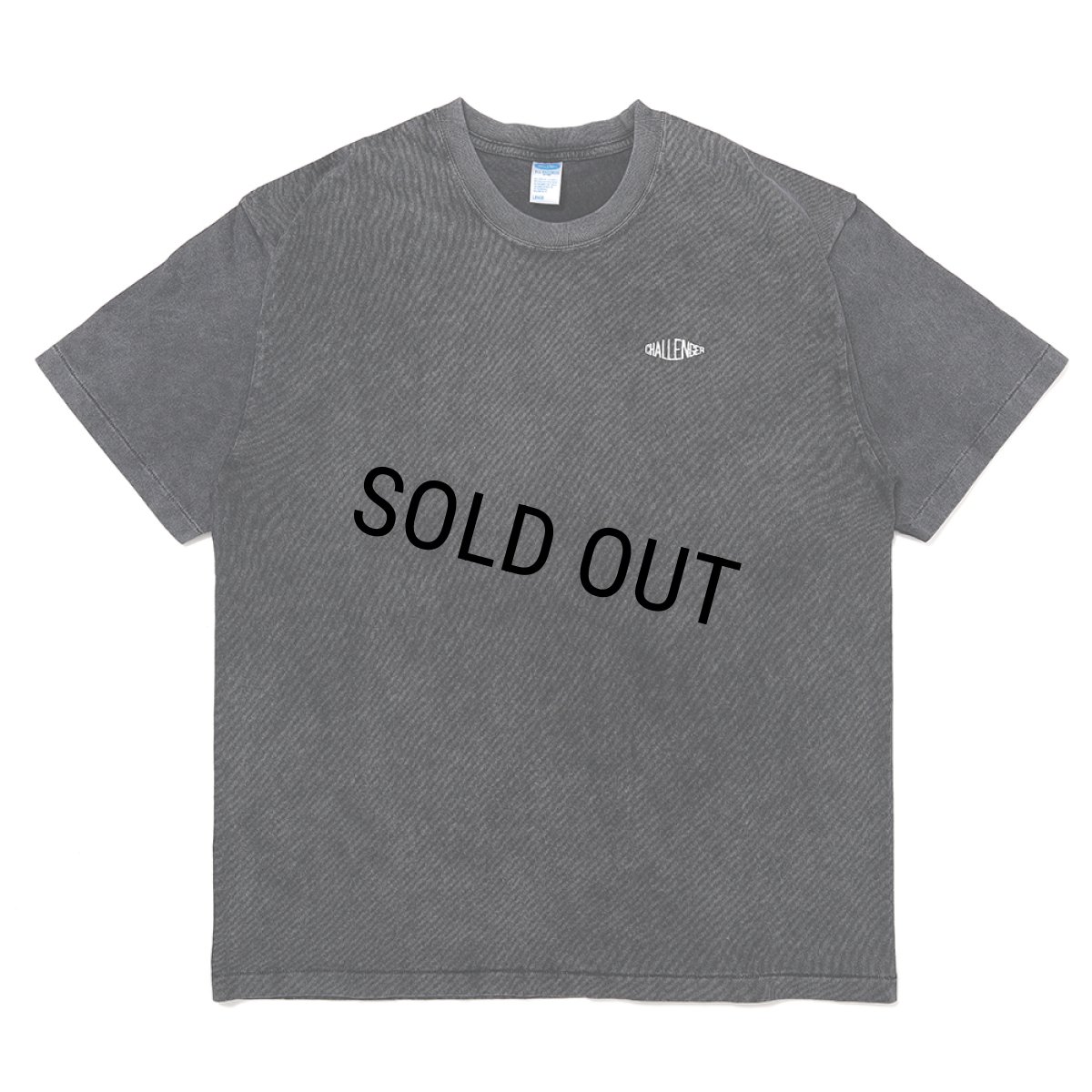 画像1: CHALLENGER/PIGMENT LOGO TEE（PEPPER BLACK）［ピグメント染め刺繍T-25春夏］ (1)