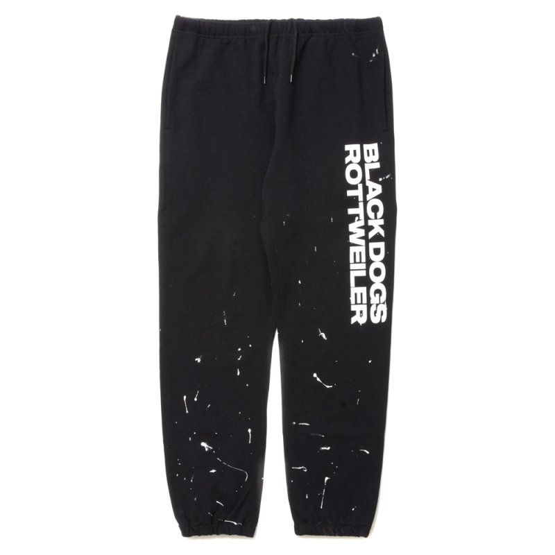 画像1: 【30%OFF】ROTTWEILER/R.W PAINTED SWEAT PANTS（BLACK）［ペイント加工スウェットパンツ-24春夏］