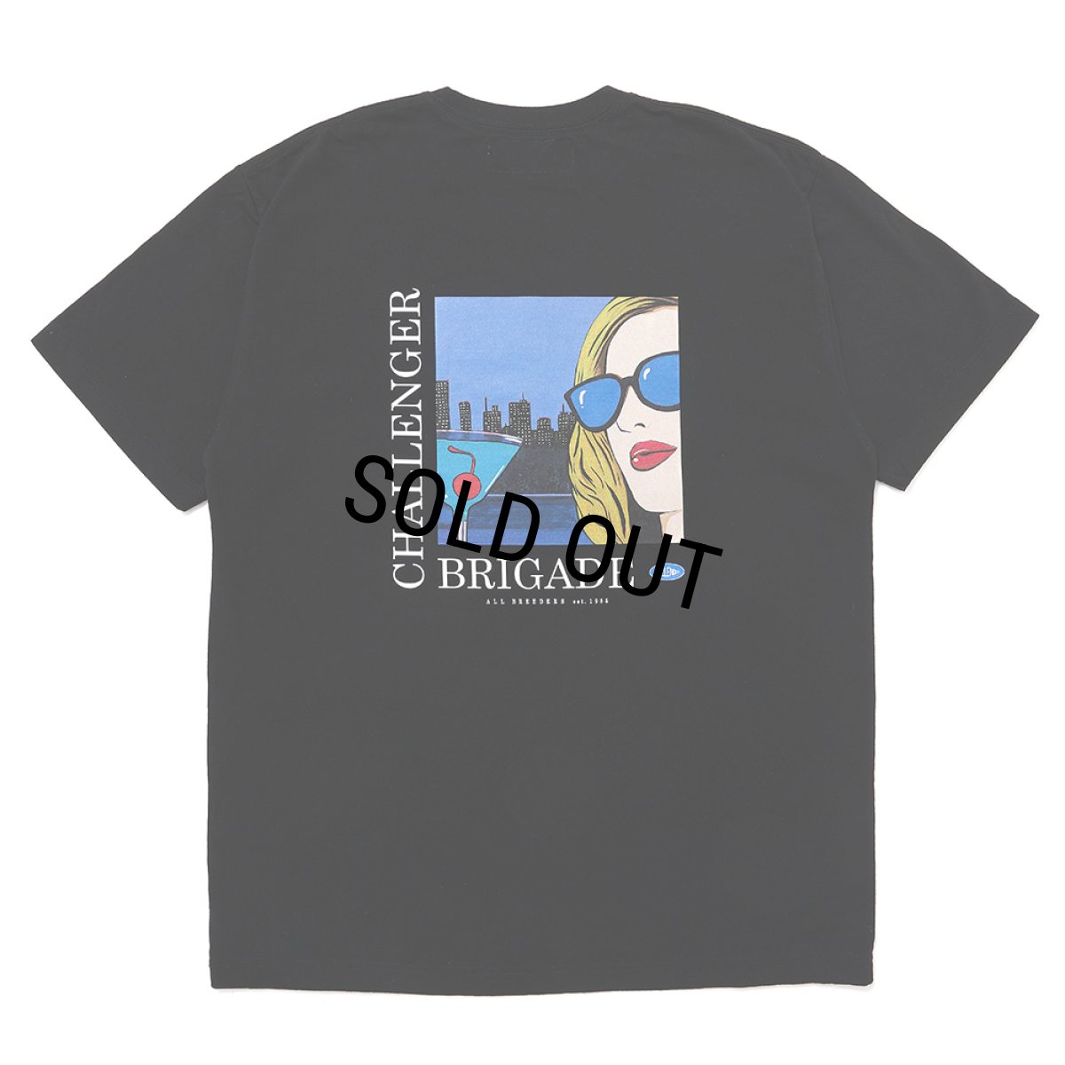 画像1: CHALLENGER/COCKTAIL POCKET TEE（BLACK）［プリントポケT-25春夏］ (1)