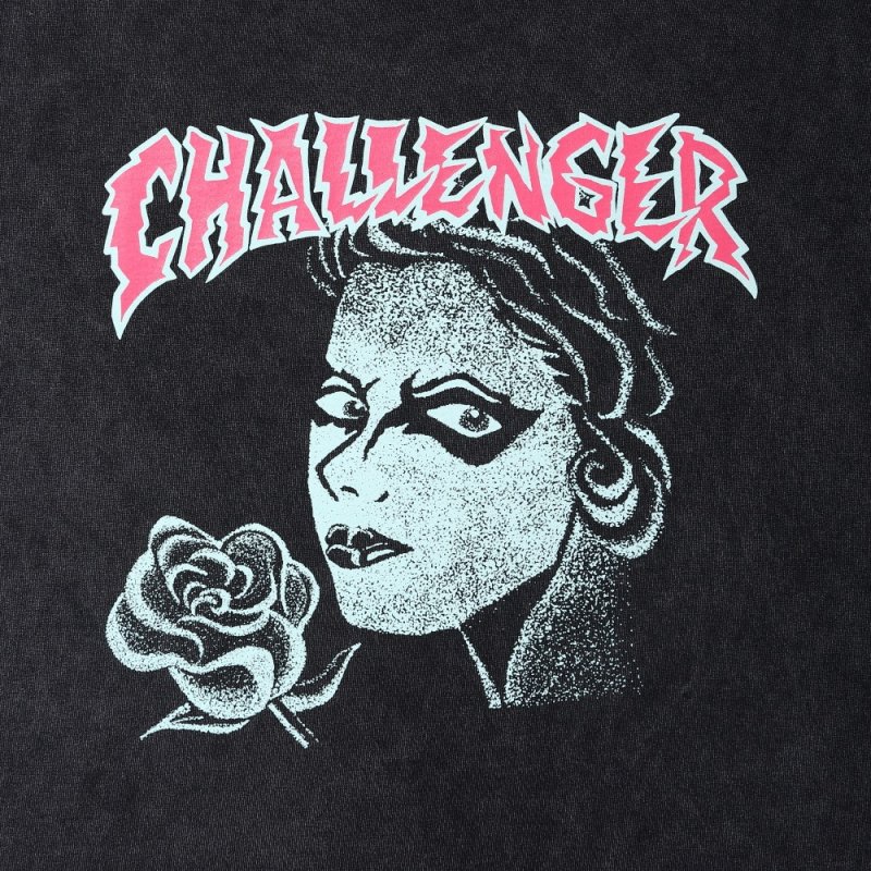 画像3: CHALLENGER/PUNK GIRL TEE（PEPPER BLACK）［ピグメント染めプリントT-25春夏］