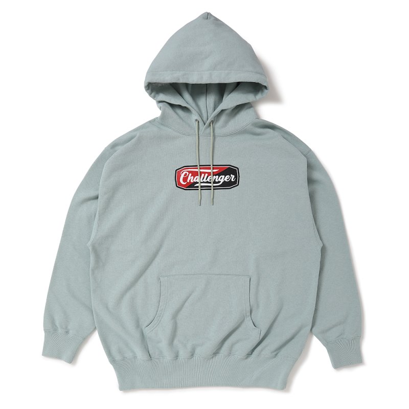 画像1: CHALLENGER/TWO TONE LOGO HOODIE（MINT）［プルオーバーパーカー-25春夏］