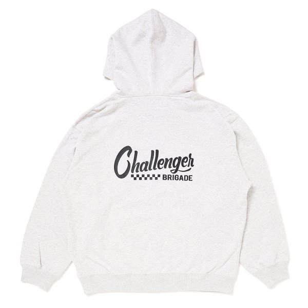 画像1: CHALLENGER/CHECKER ZIP HOODIE（GRAY）［ジップフーディー-25春夏］