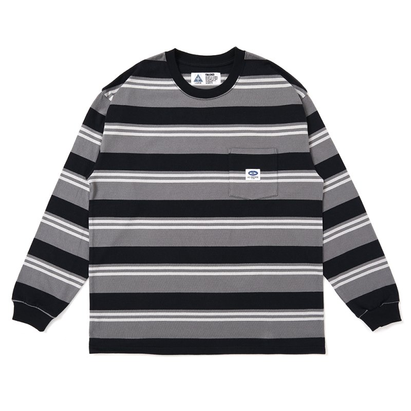 画像1: CHALLENGER/L/S BORDER TEE（GRAY/BLACK）［ボーダー長袖T-25春夏］