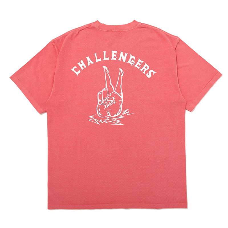 画像2: CHALLENGER/PIGMENT PEACE TEE（LT CHERRY）［ピグメント染めプリントT-25春夏］