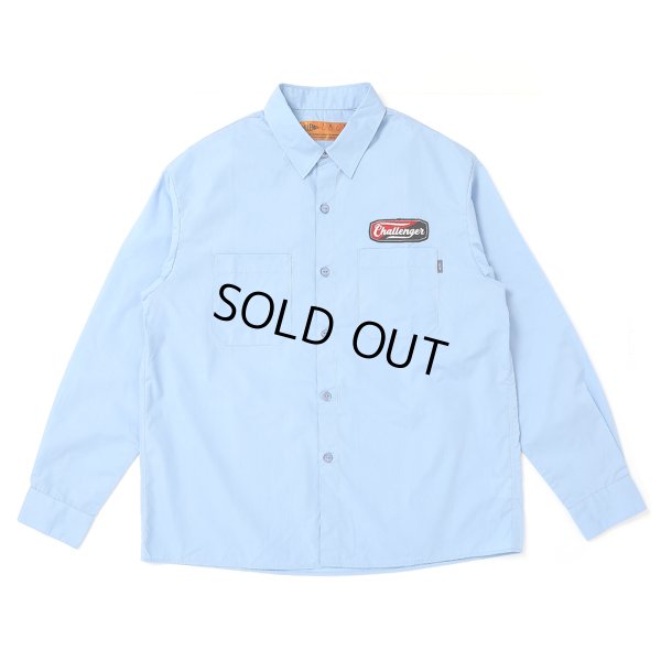 画像1: CHALLENGER/L/S PATCHED WORK SHIRT（SAX）［パッチドワークシャツ-25春夏］