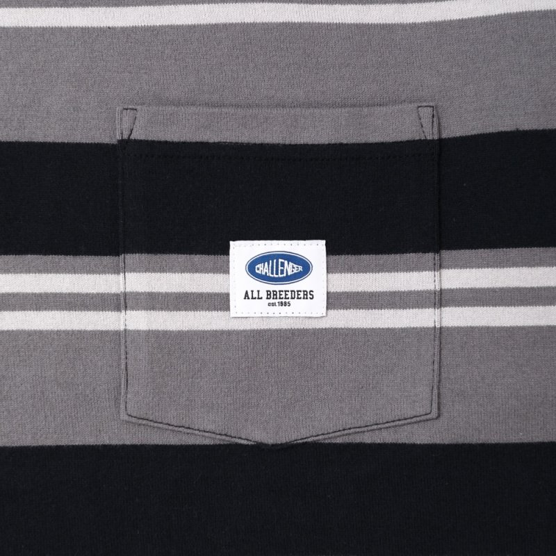 画像3: CHALLENGER/L/S BORDER TEE（GRAY/BLACK）［ボーダー長袖T-25春夏］