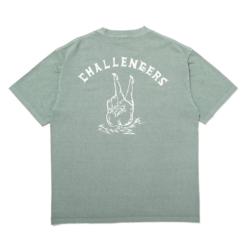 画像2: CHALLENGER/PIGMENT PEACE TEE（MINT）［ピグメント染めプリントT-25春夏］