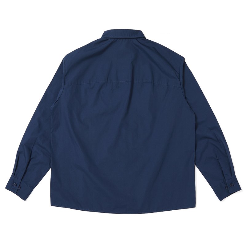 画像2: CHALLENGER/L/S PATCHED WORK SHIRT（NAVY）［パッチドワークシャツ-25春夏］