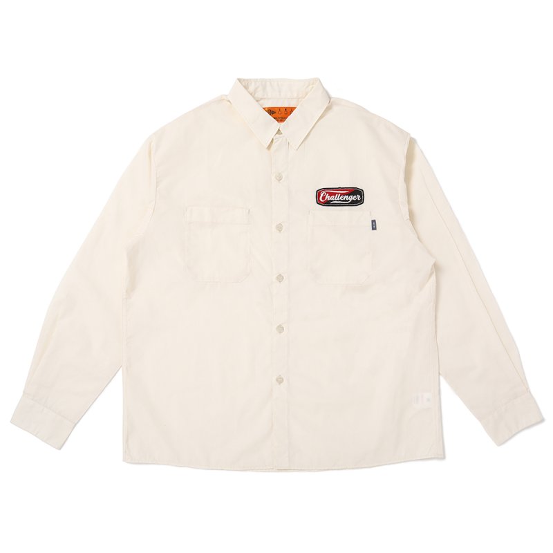 画像1: CHALLENGER/L/S PATCHED WORK SHIRT（IVORY）［パッチドワークシャツ-25春夏］