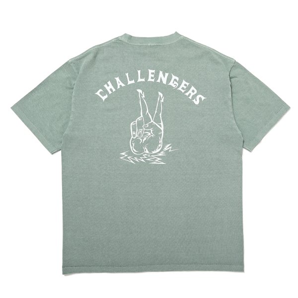 画像1: CHALLENGER/PIGMENT PEACE TEE（MINT）［ピグメント染めプリントT-25春夏］