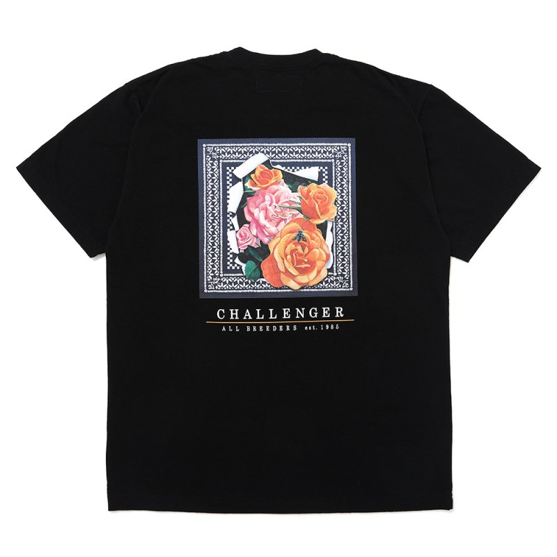 画像2: CHALLENGER/ROSE BANDANA TEE（BLACK）［プリントT-25春夏］