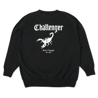 CHALLENGER/SCORPION C/N SWEAT（BLACK）［クルーネックスウェット-25春夏］